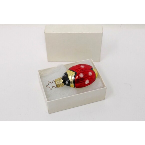 Matt McGhee Vintage Ladybug Blown Glass Christmas Ornament - Picture 2 of 11